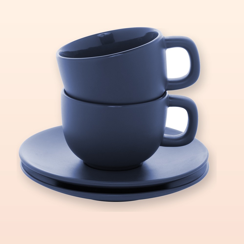 Set tazze da cappuccino - blu scuro