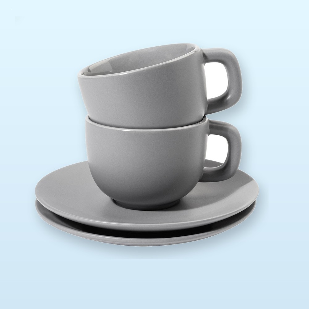 Set tazze da cappuccino - grigio