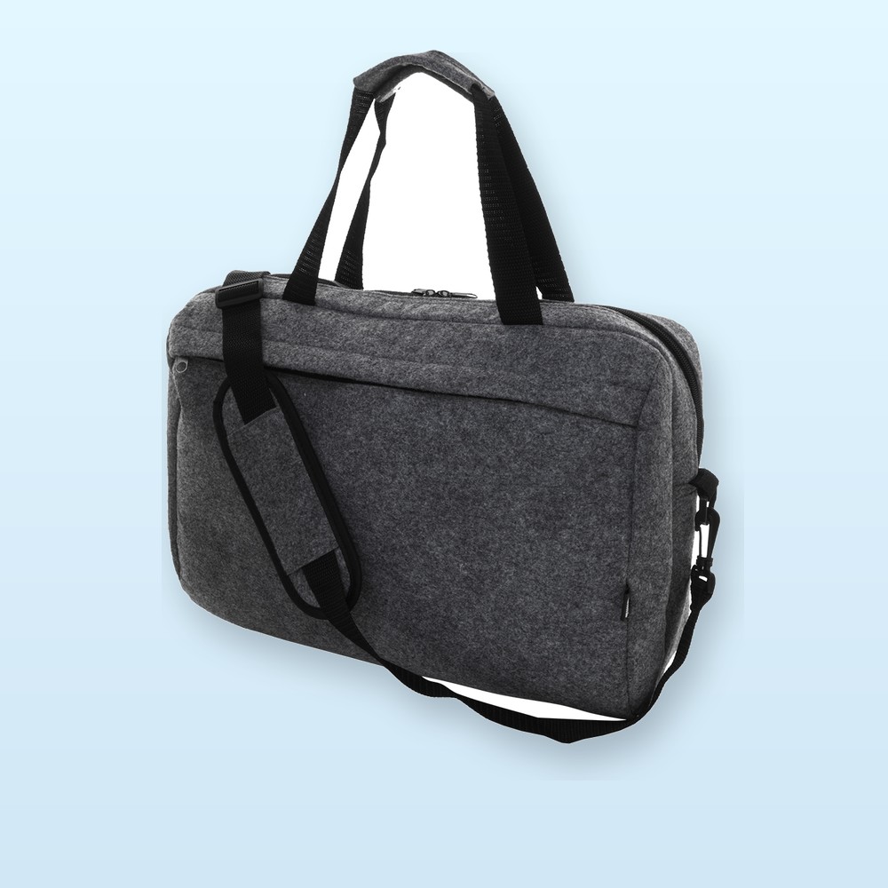 Borsa portadocumenti in feltro RPET - grigio scuro