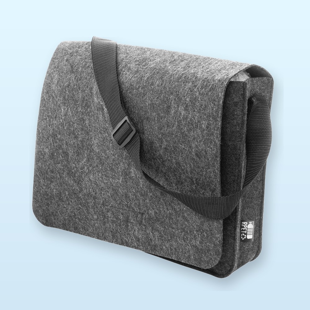 Borsa a tracolla in feltro RPET - grigio scuro