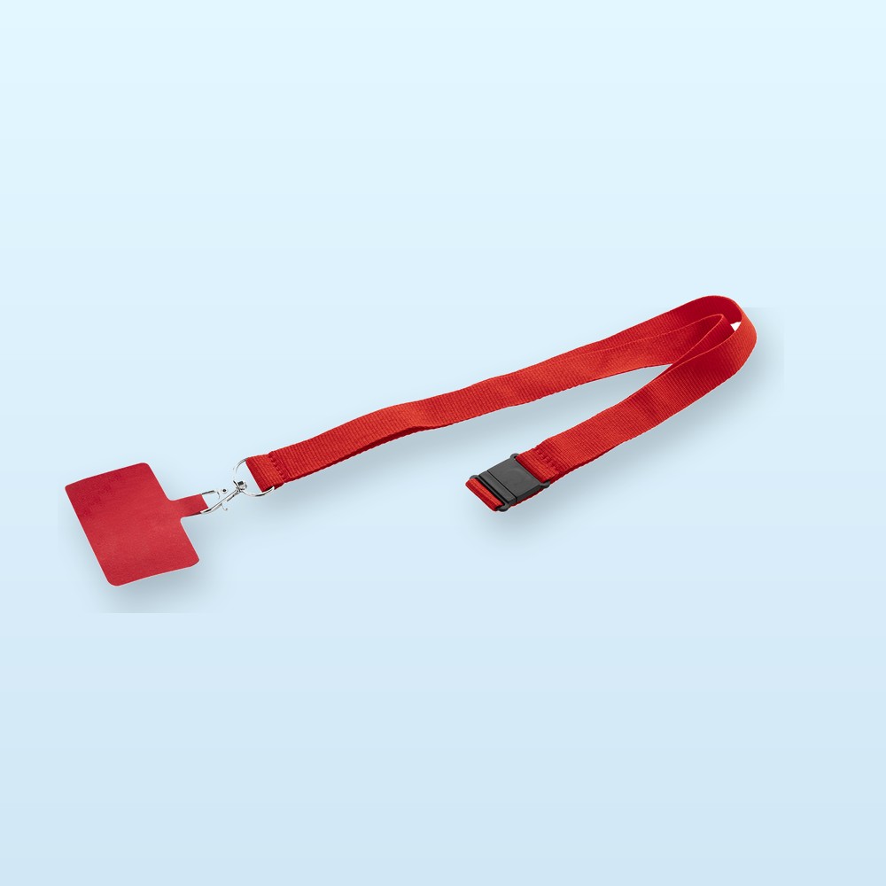 Lanyard in RPET portacellulare - rosso