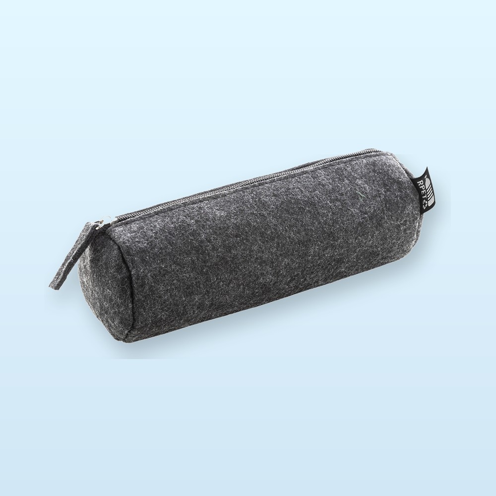 Astuccio penne in feltro RPET - grigio scuro
