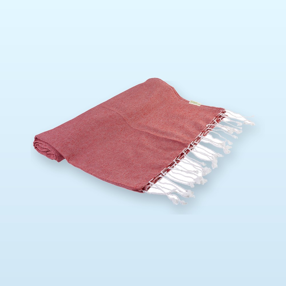 telo mare in cotone riciclato - rosso