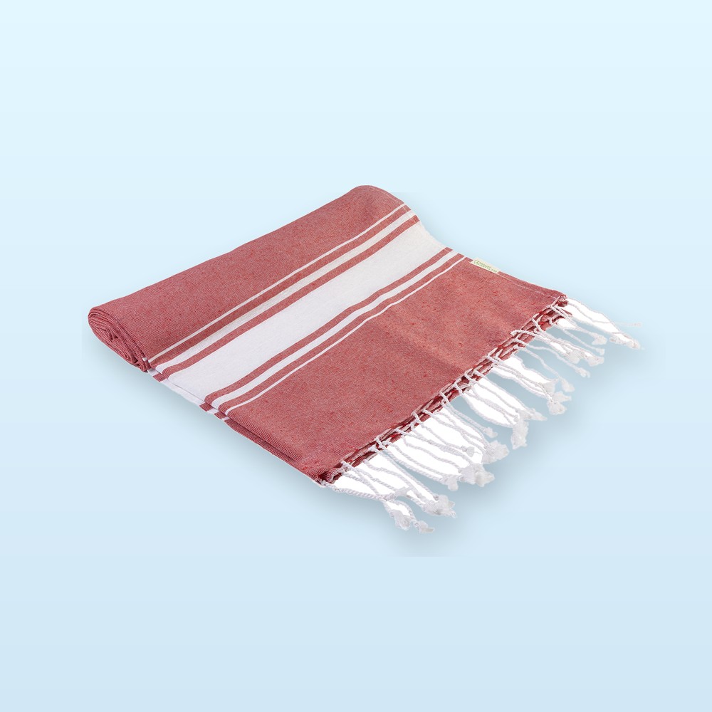 telo mare in cotone riciclato - rosso