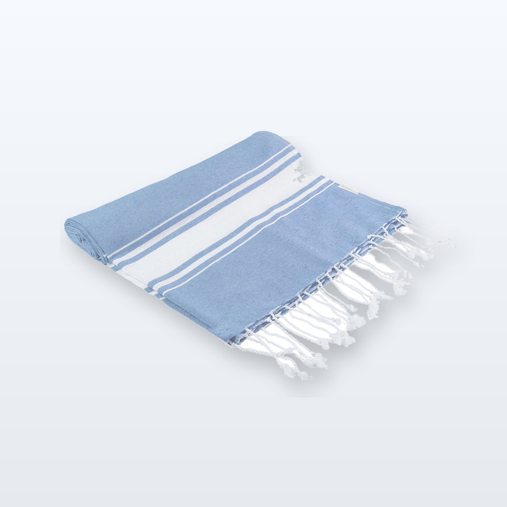 telo mare in cotone riciclato - azzurro