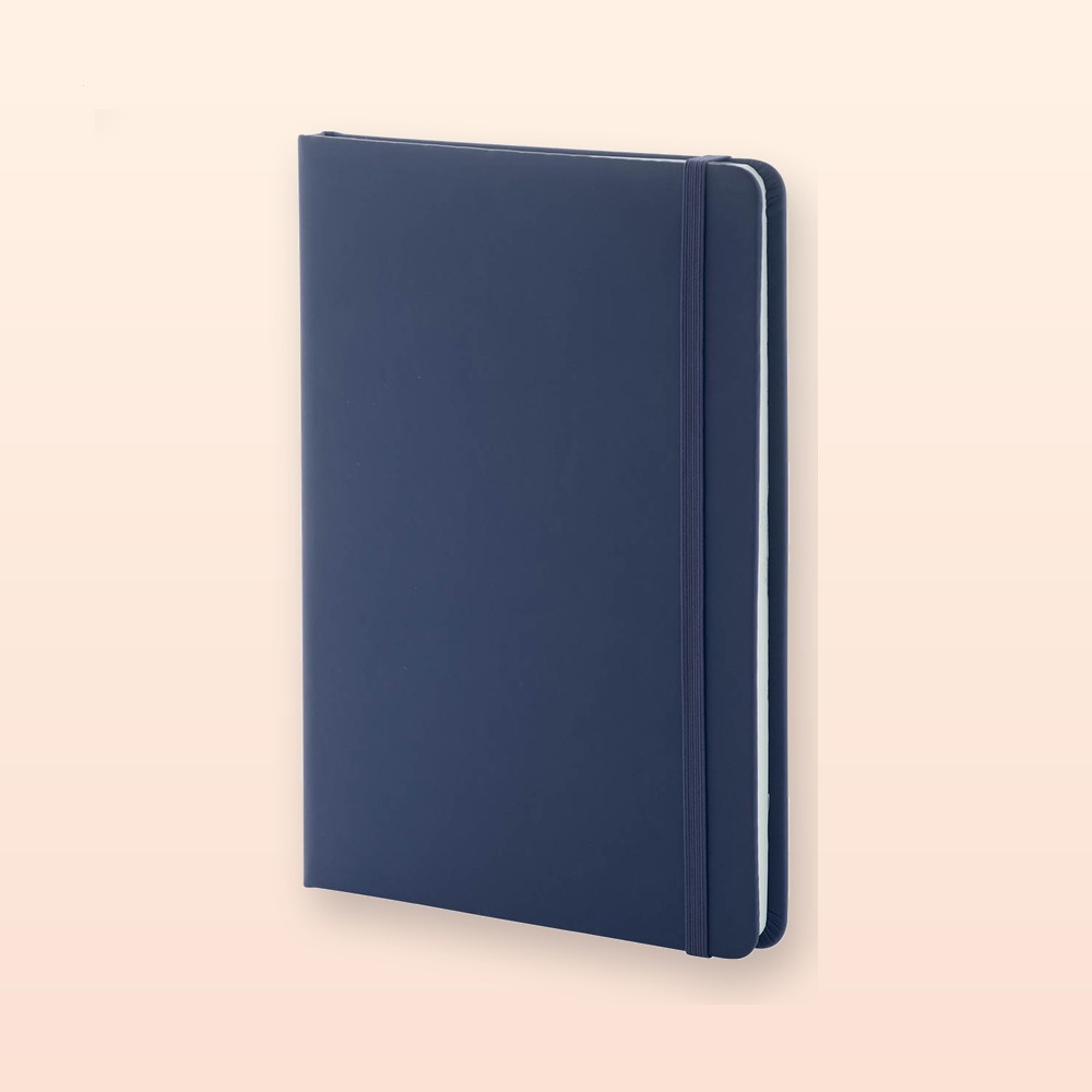 Quaderno in PU riciclata (RPU) - blu scuro