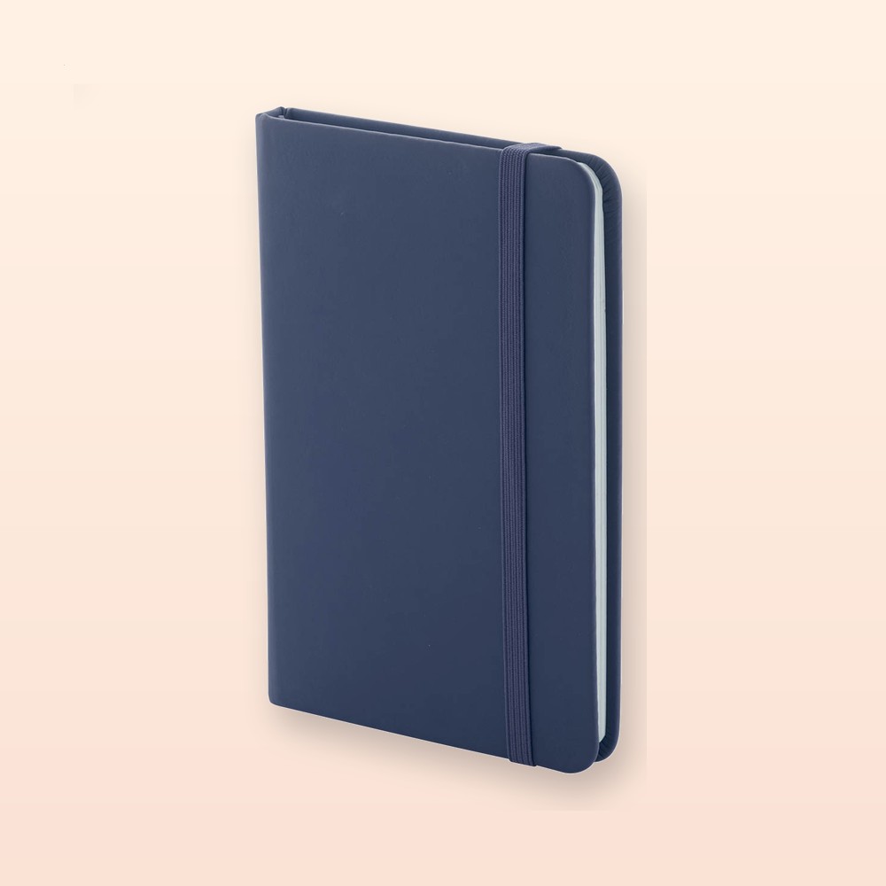 Quaderno in PU riciclato (RPU) - blu scuro
