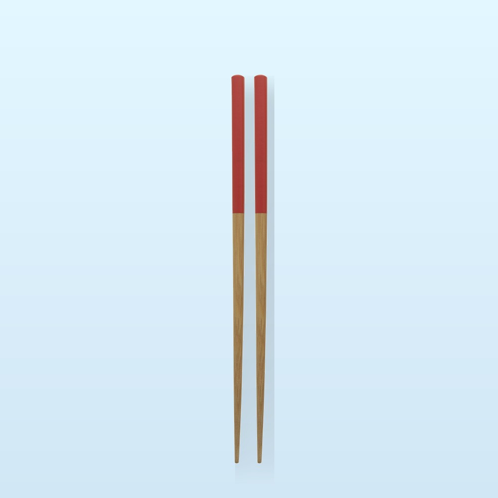 bacchette in bambù - rosso - naturale