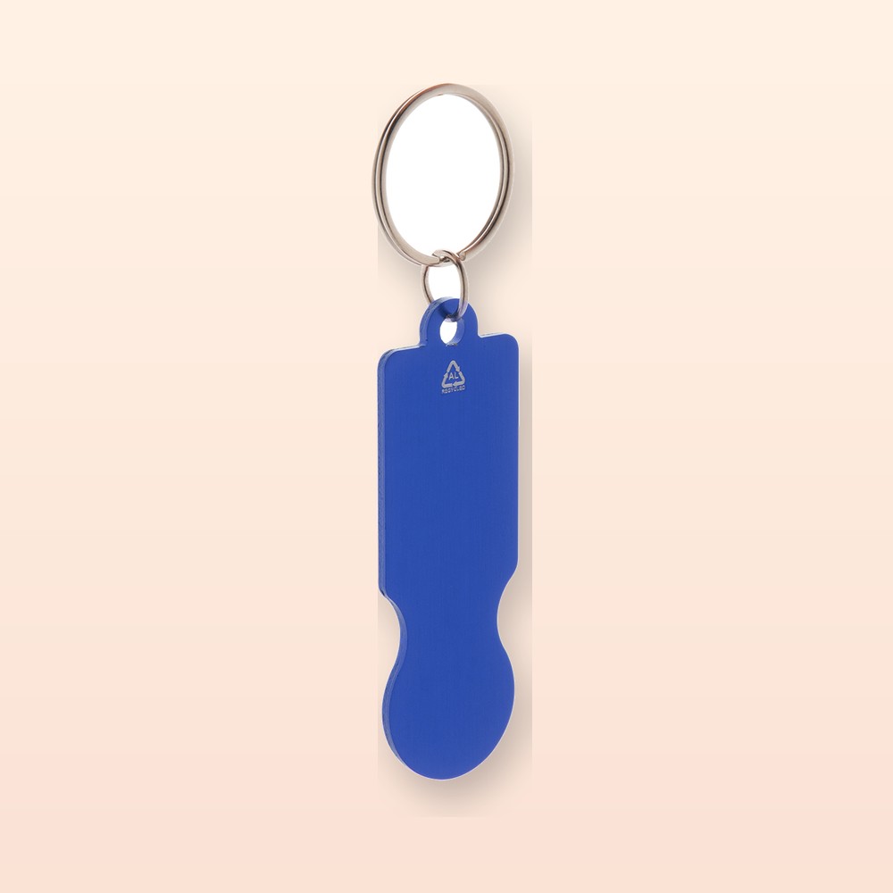 Portachiavi con gettone - blu