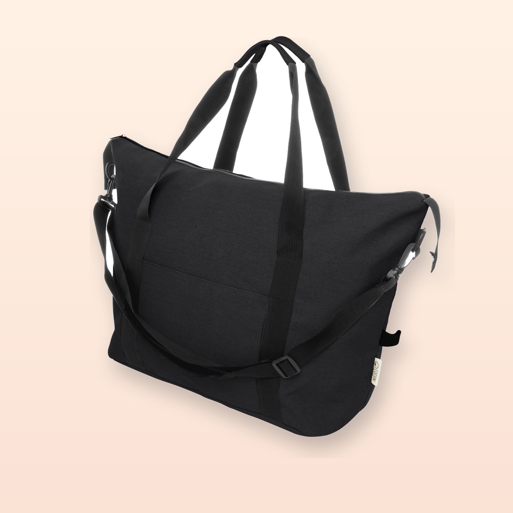 Borsa da viaggio in tela riciclata - nero