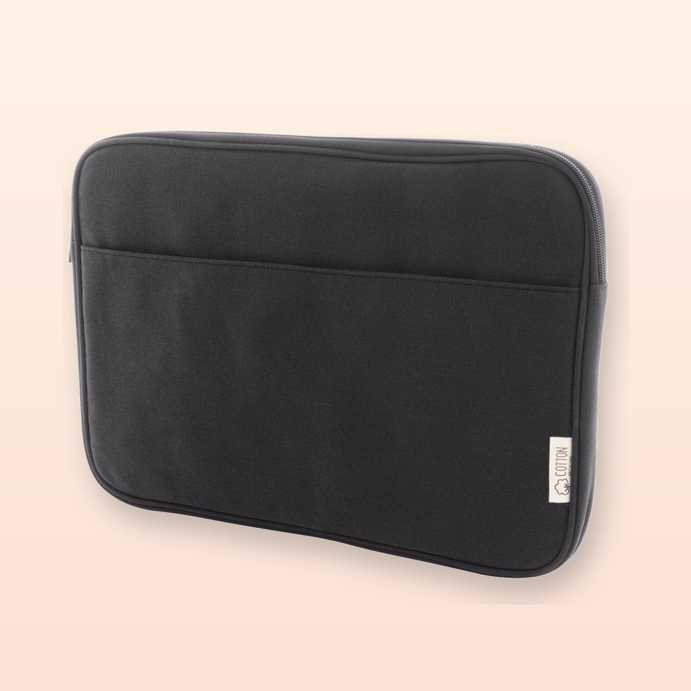 Custodia per computer portatile in tela riciclata - nero