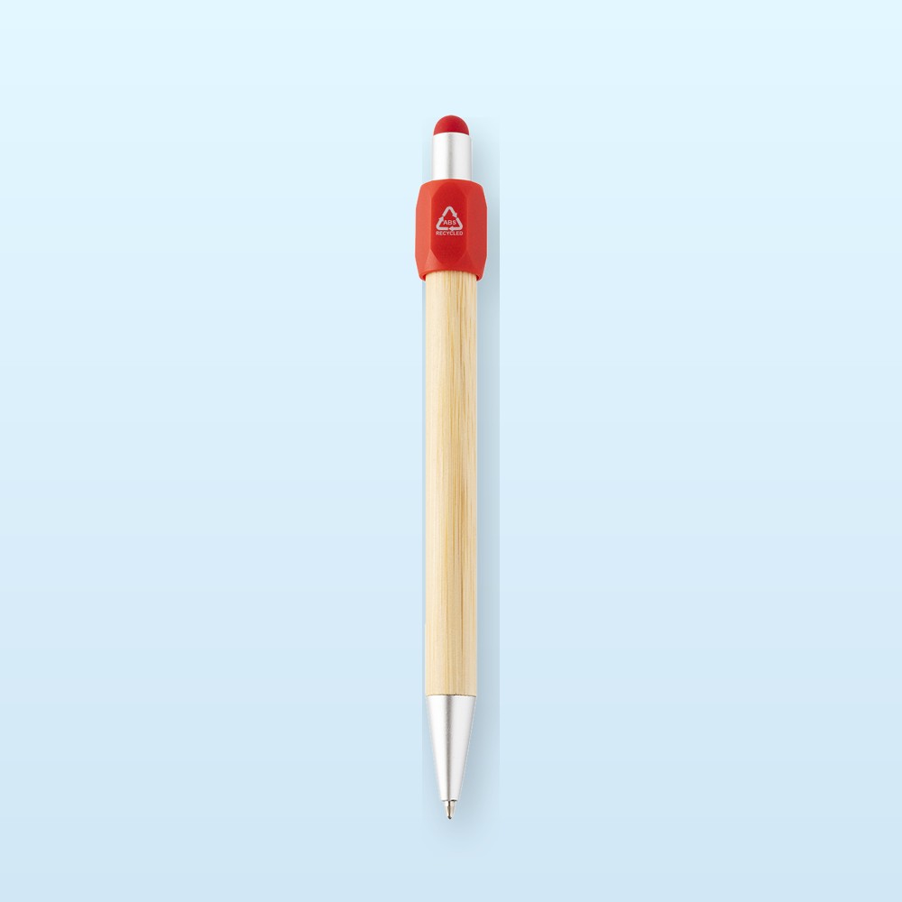 Penna a sfera con spinner - rosso - naturale