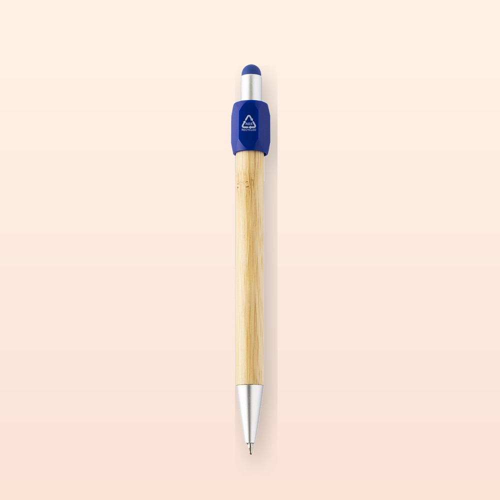 Penna a sfera con spinner - blu - naturale