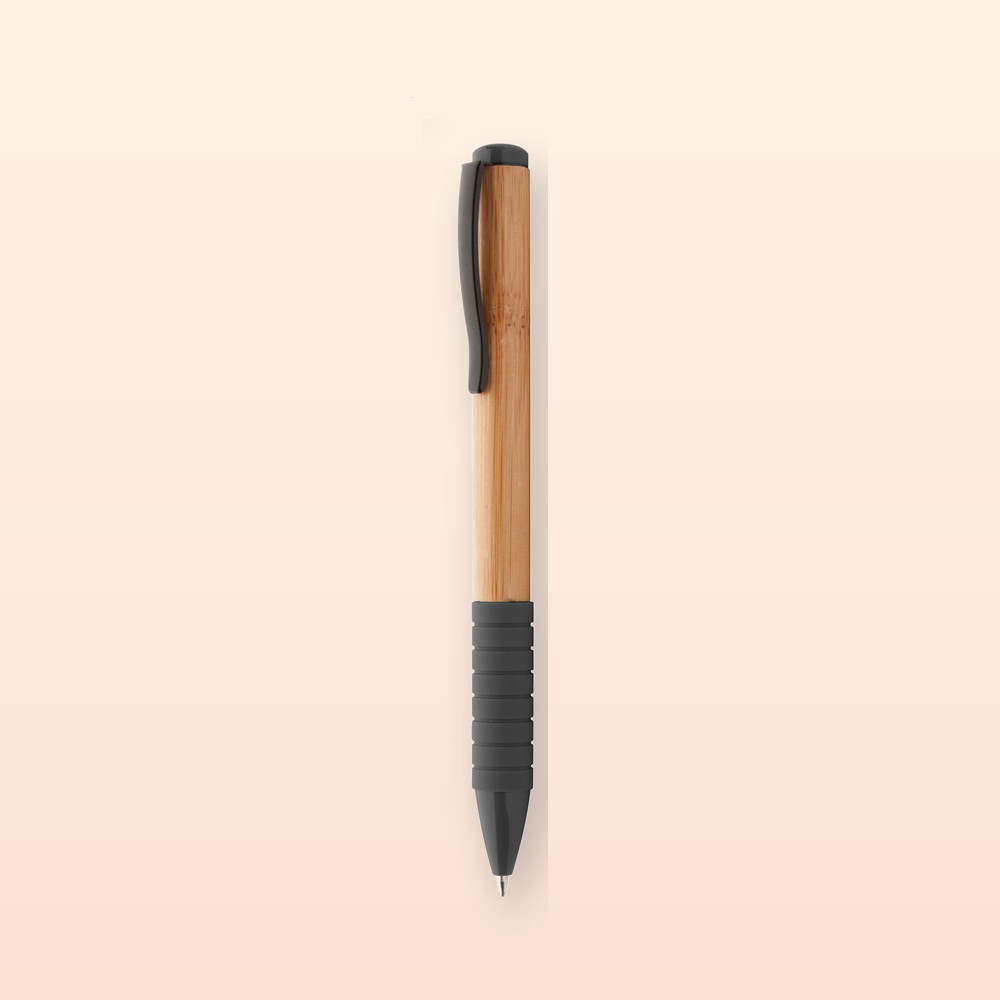 penna a sfera bambù - nero - naturale