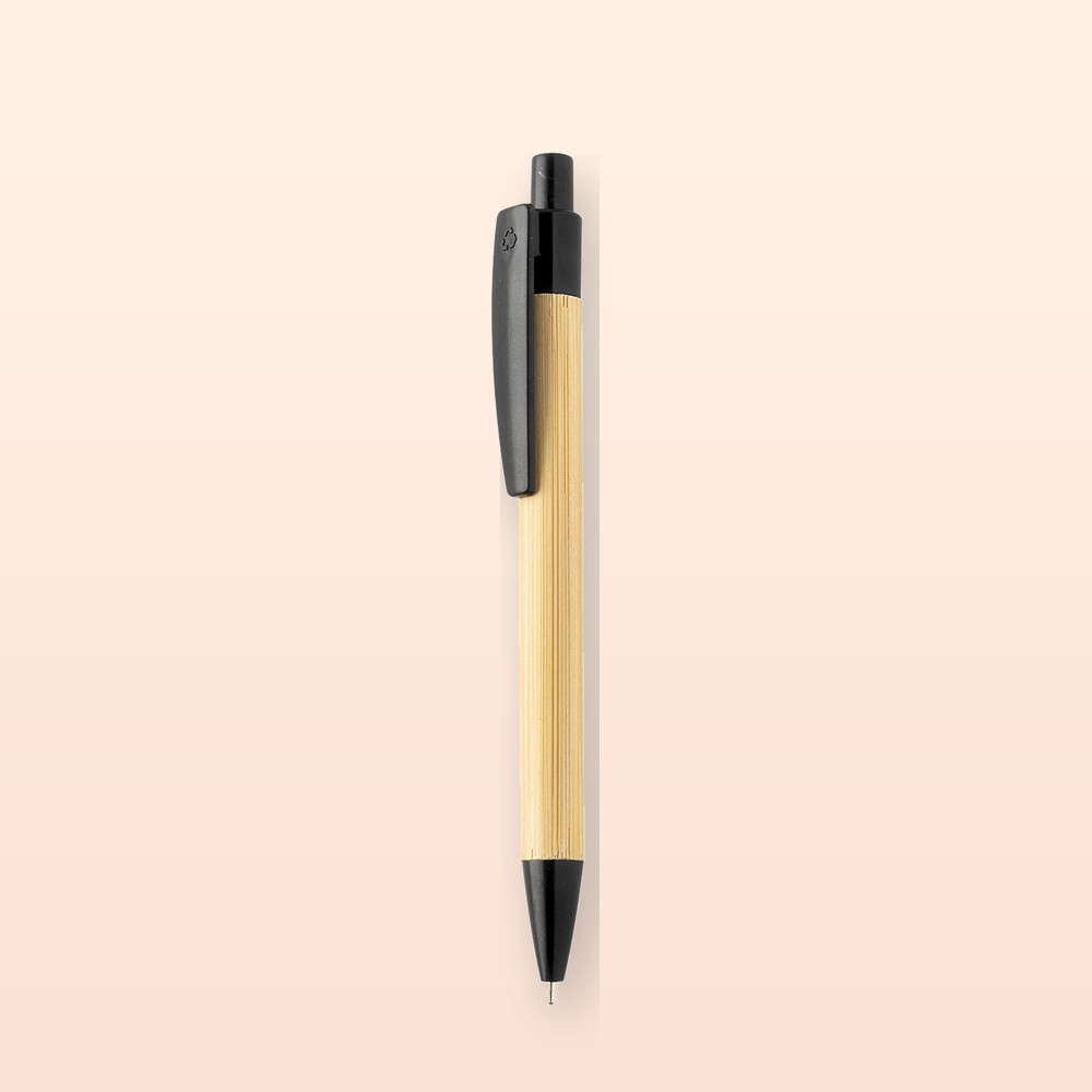 penna a sfera in bambù - nero - naturale