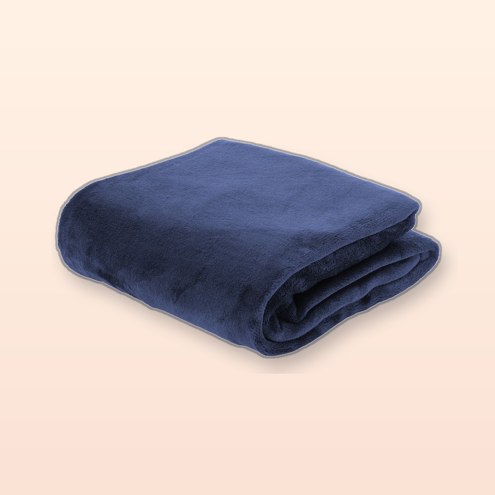 Coperta in flanella RPET - blu scuro