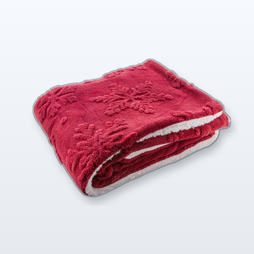 Coperta natalizia in RPET - borgogna