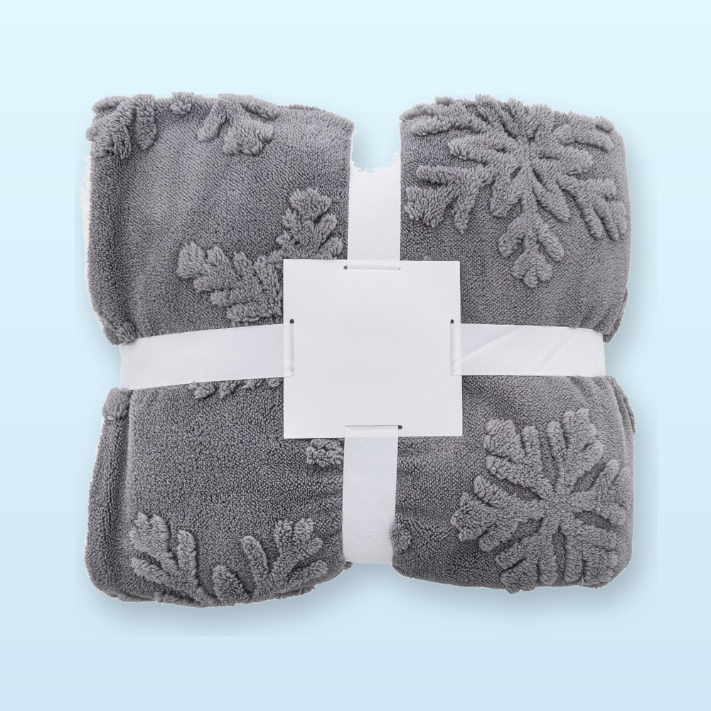 Coperta natalizia in RPET - grigio