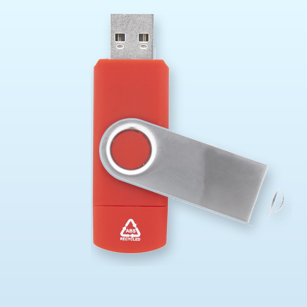 Chiavetta OTG USB in RABS - rosso - 32GB