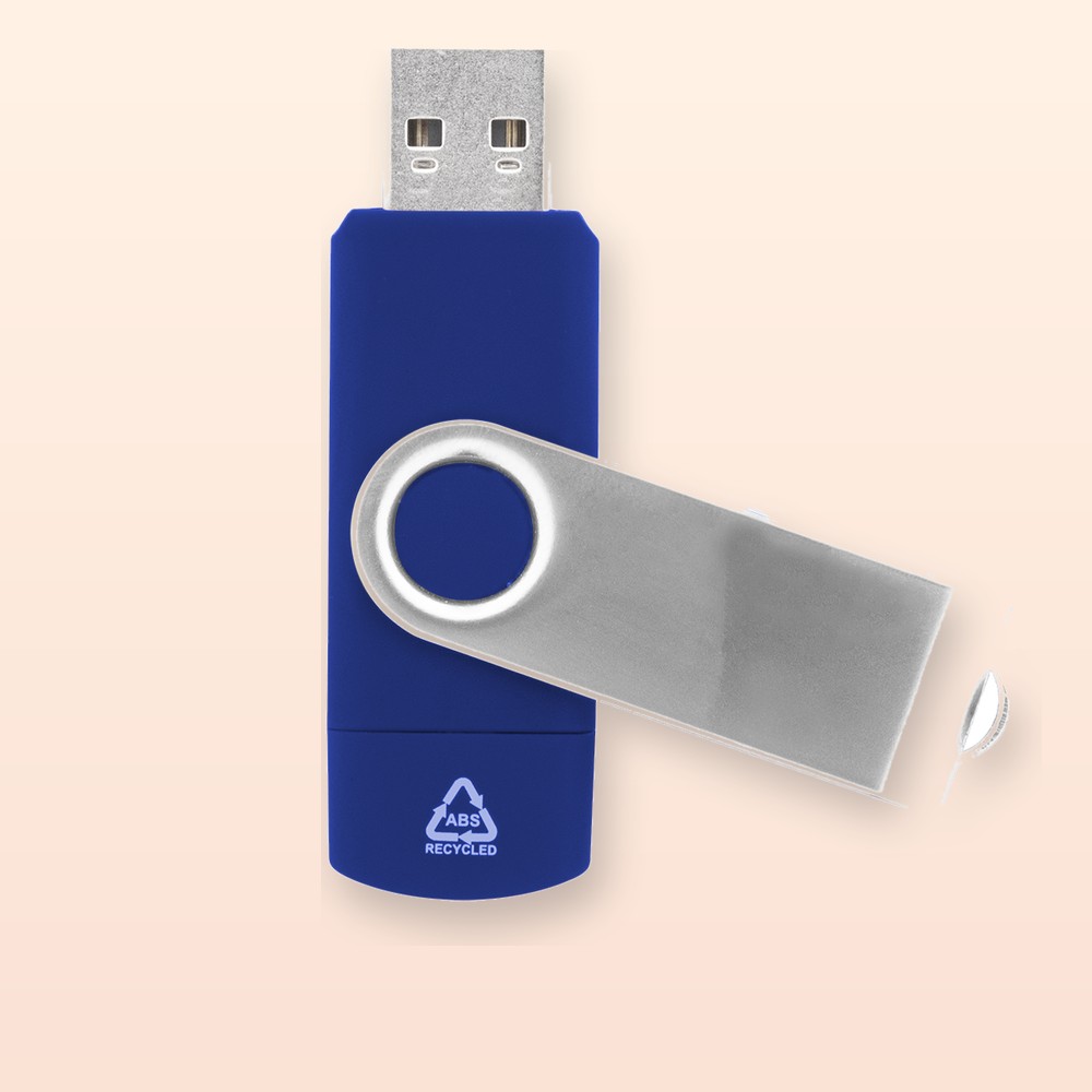 Chiavetta OTG USB in RABS - blu - 16GB