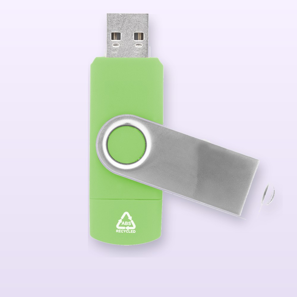 Chiavetta OTG USB in RABS - verde - 8GB