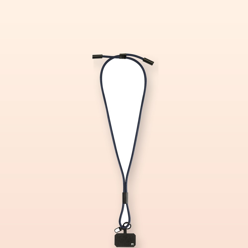 Cavo da 60 W con lanyard portacellulare in RPET - blu scuro