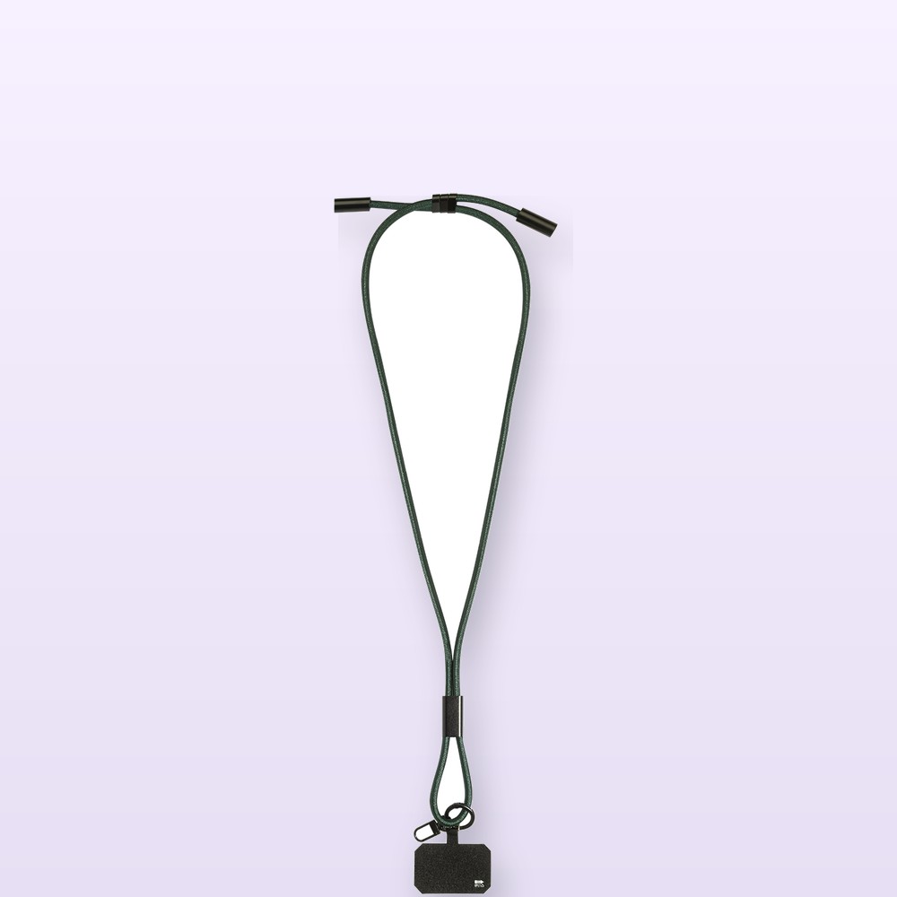 Cavo da 60 W con lanyard portacellulare in RPET - verde scuro