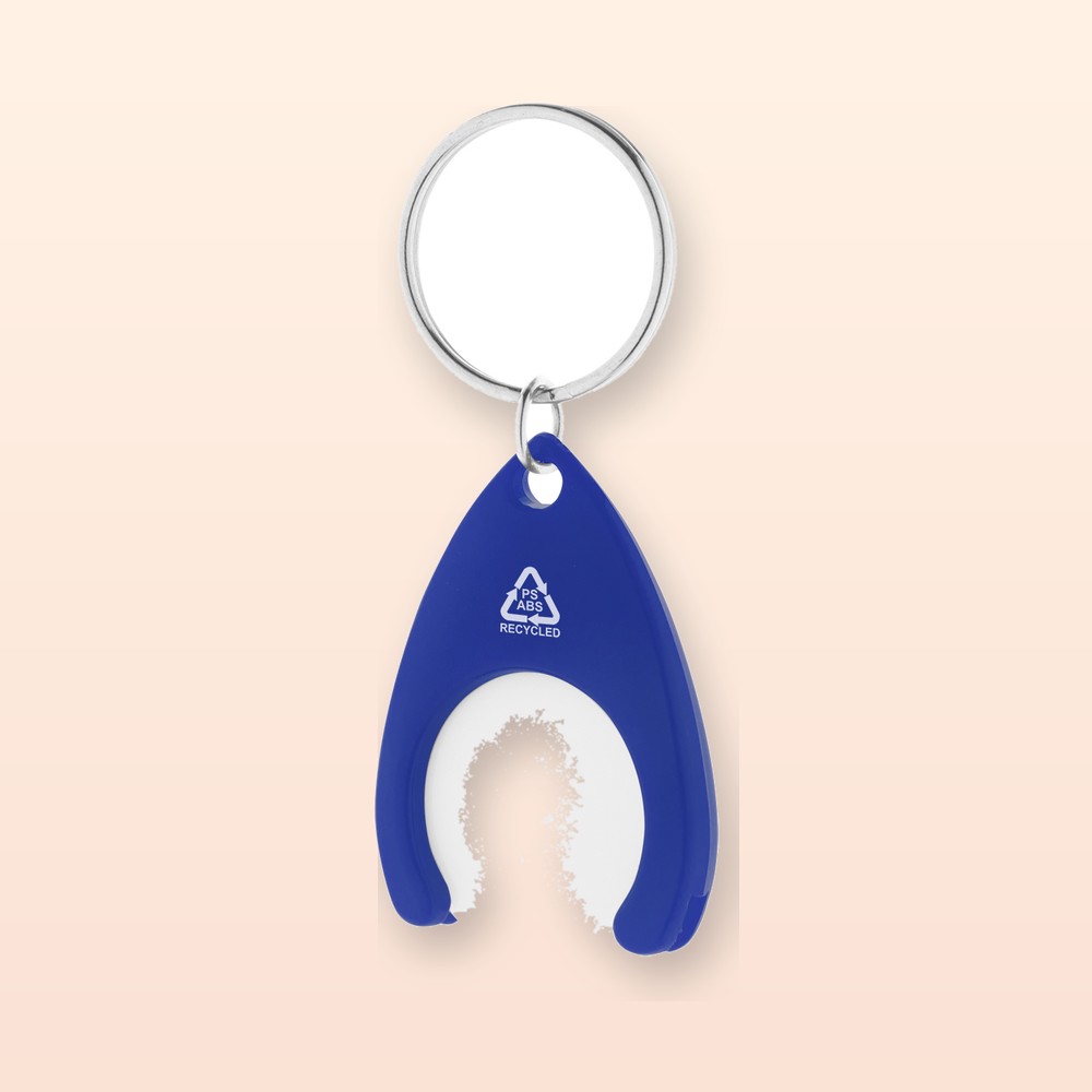 Portachiavi in RABS con gettone carrello - blu