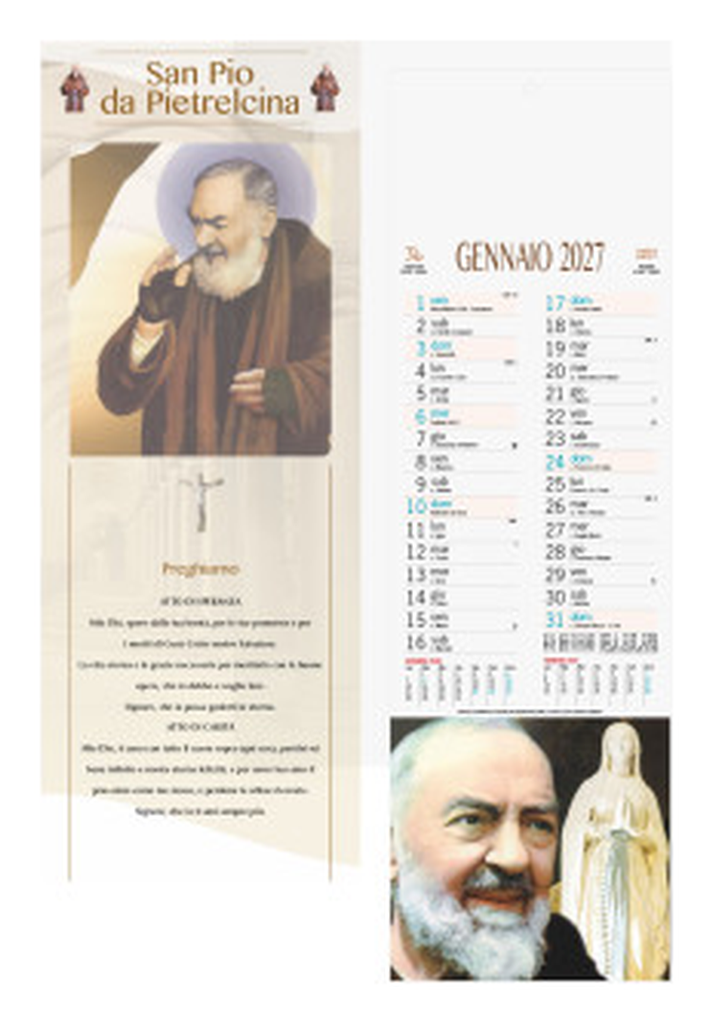 Calendario Illustrato Silhouette cm 14x47 - San Pio