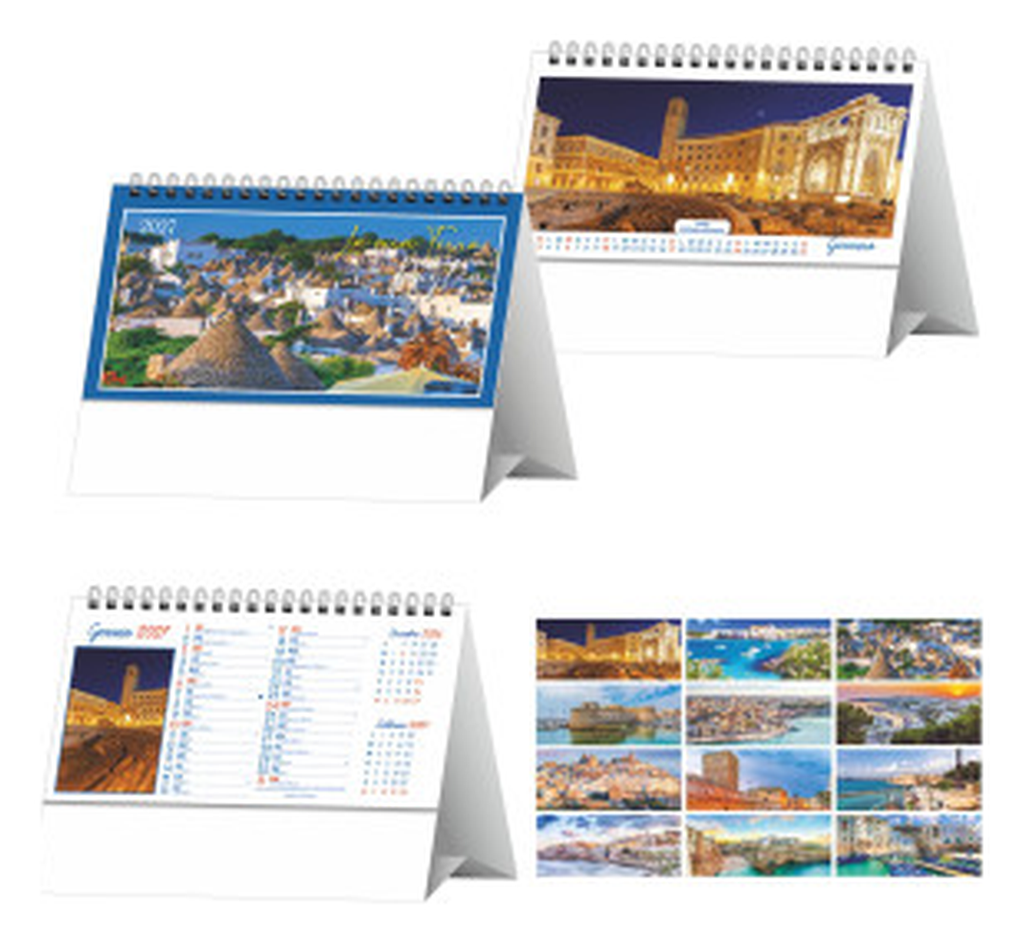 Calendario Illustrato da Tavolo cm 19x14,5 - Puglia