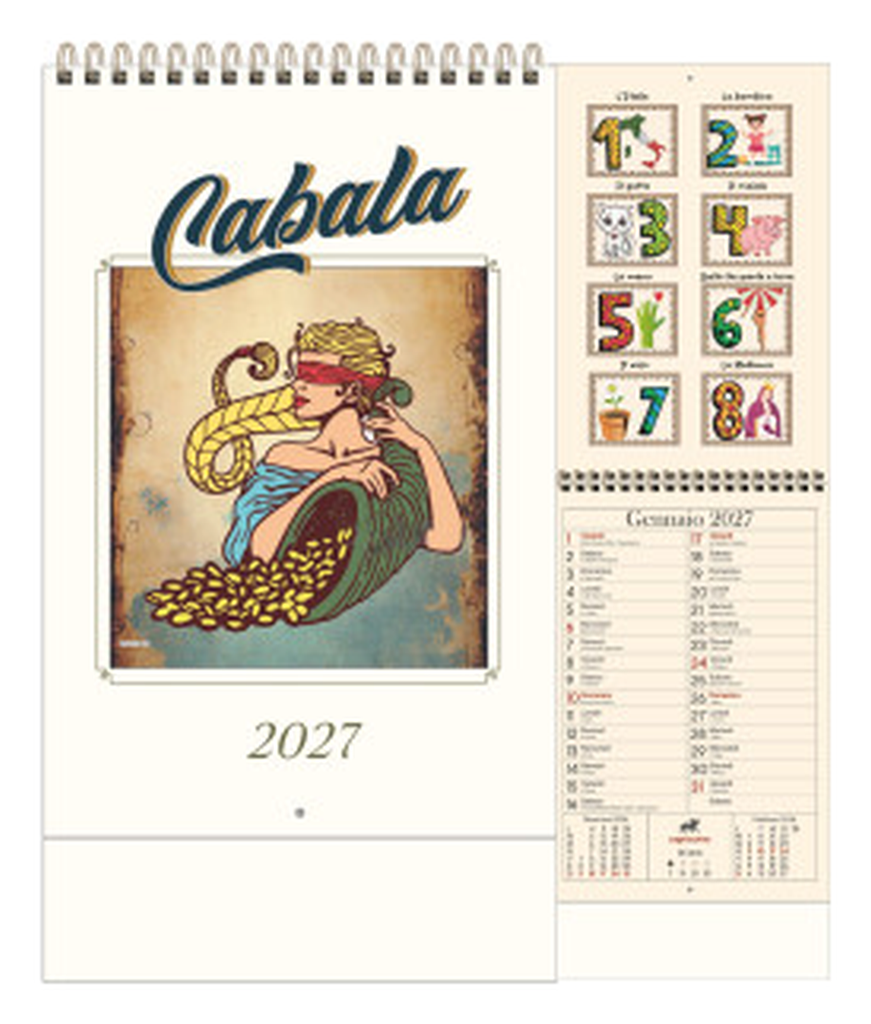 Calendario Illustrato Anticato cm 15,5x30 - Cabala