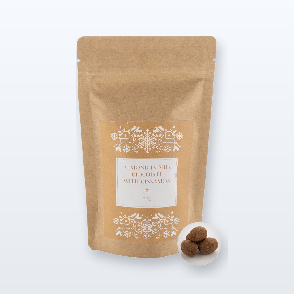 Cioccolato con mandorle e cannella. 70g - naturale
