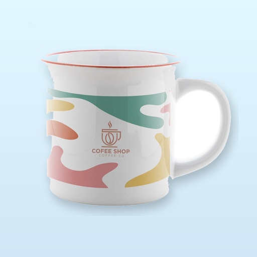 [BL-104061] Tazza vintage per sublimazione - rosso - bianco