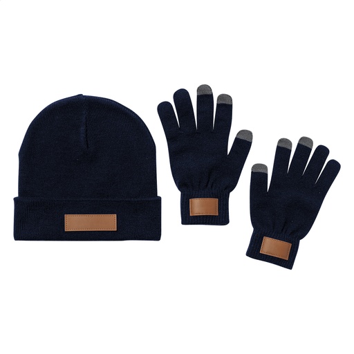 [BL-104800] Set cappello e guanti - blu scuro