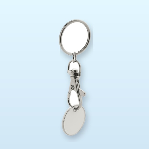 [BL-105185] portachiavi con gettone - bianco