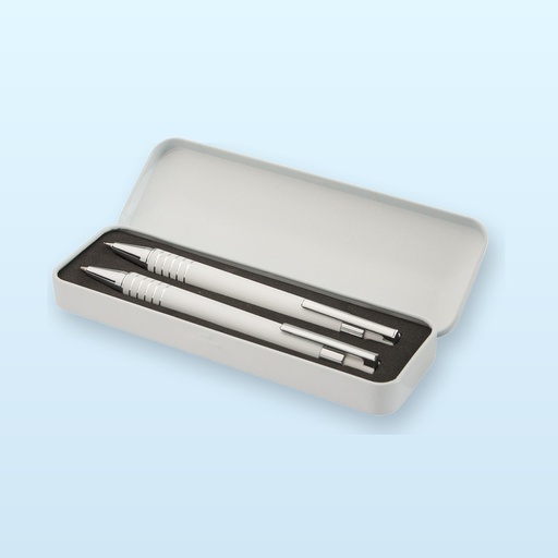 [BL-105201] set penna e matita - bianco