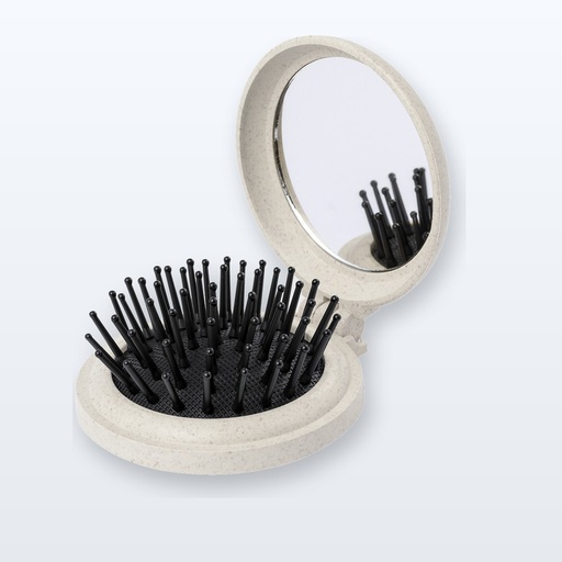 [BL-105385] Specchietto con spazzola capelli - naturale