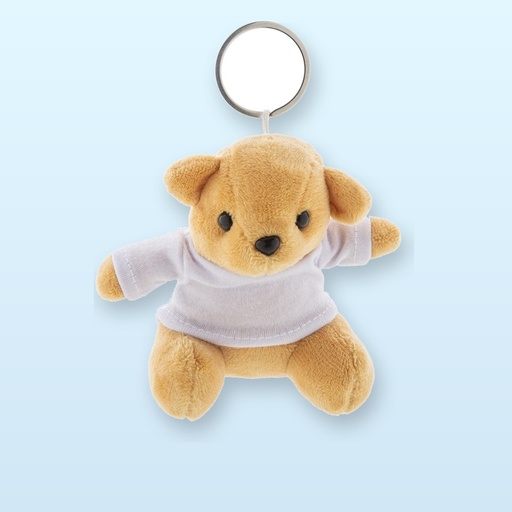 [BL-107064] Portachiavi con orsetto in peluche - bianco