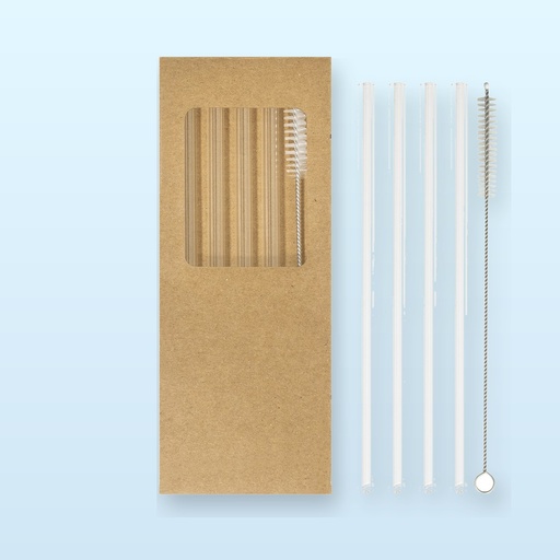 [BL-107576] Set cannucce in vetro - trasparente
