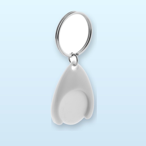 [BL-107689] portachiavi con gettone - bianco