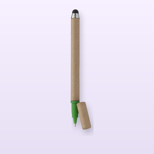 [BL-108674] penna a sfera capacitiva in carta riciclata - verde - naturale