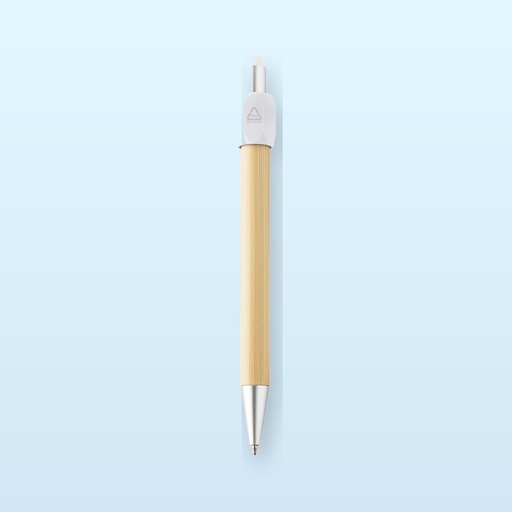 [BL-109276] Penna a sfera con spinner - bianco - naturale