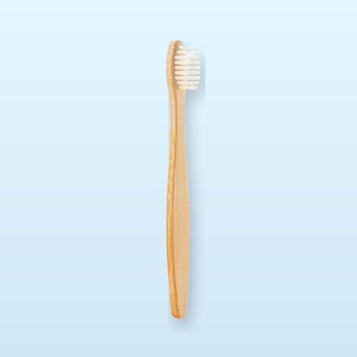 [BL-109966] spazzolino in bambù per bambini - bianco - naturale
