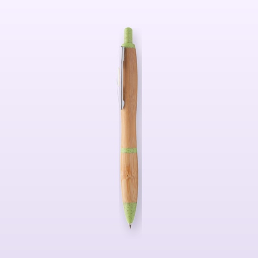 [BL-110171] penna a sfera in bambù - verde - naturale