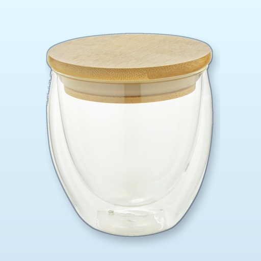 [BL-110244] Bicchiere termico in vetro - trasparente - naturale