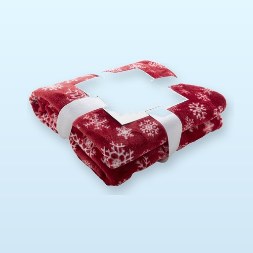 [BL-110505] Coperta natalizia in RPET - rosso