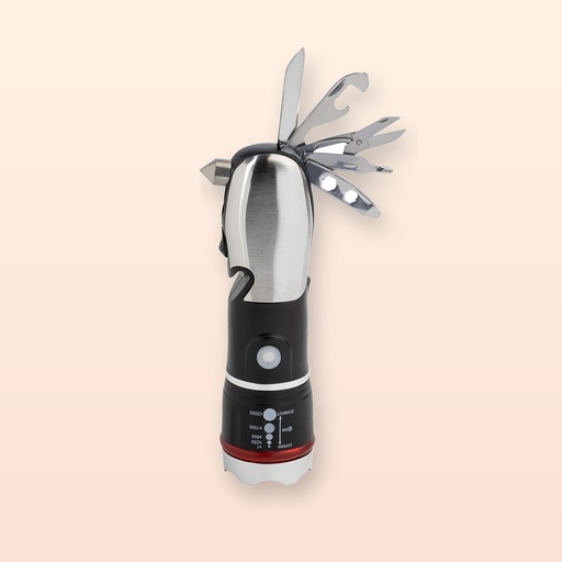 [BL-110636] Mini torcia con multi utensili - nero - argento