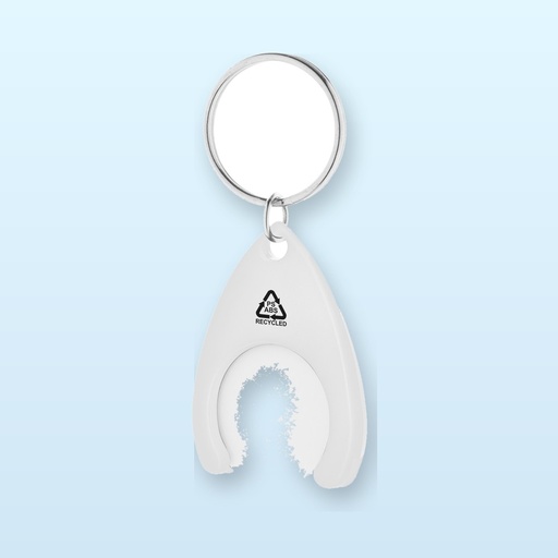[BL-110853] Portachiavi in RABS con gettone carrello - bianco