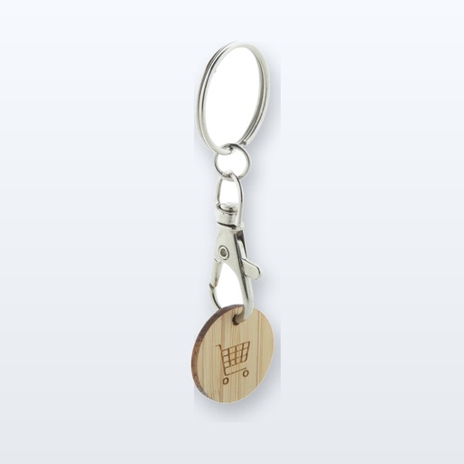 [BL-110860] portachiavi con moneta per carrello - naturale