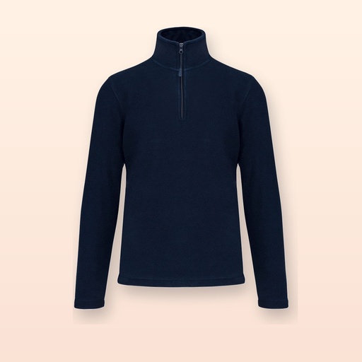 [BL-101525] Giacca in pile mezza zip - blu scuro - XXL